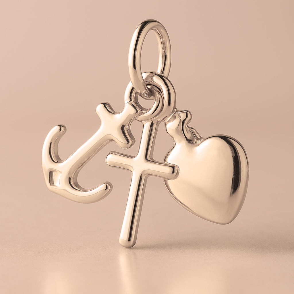 9ct Rose Gold - Classic Faith, Hope & Love Charm