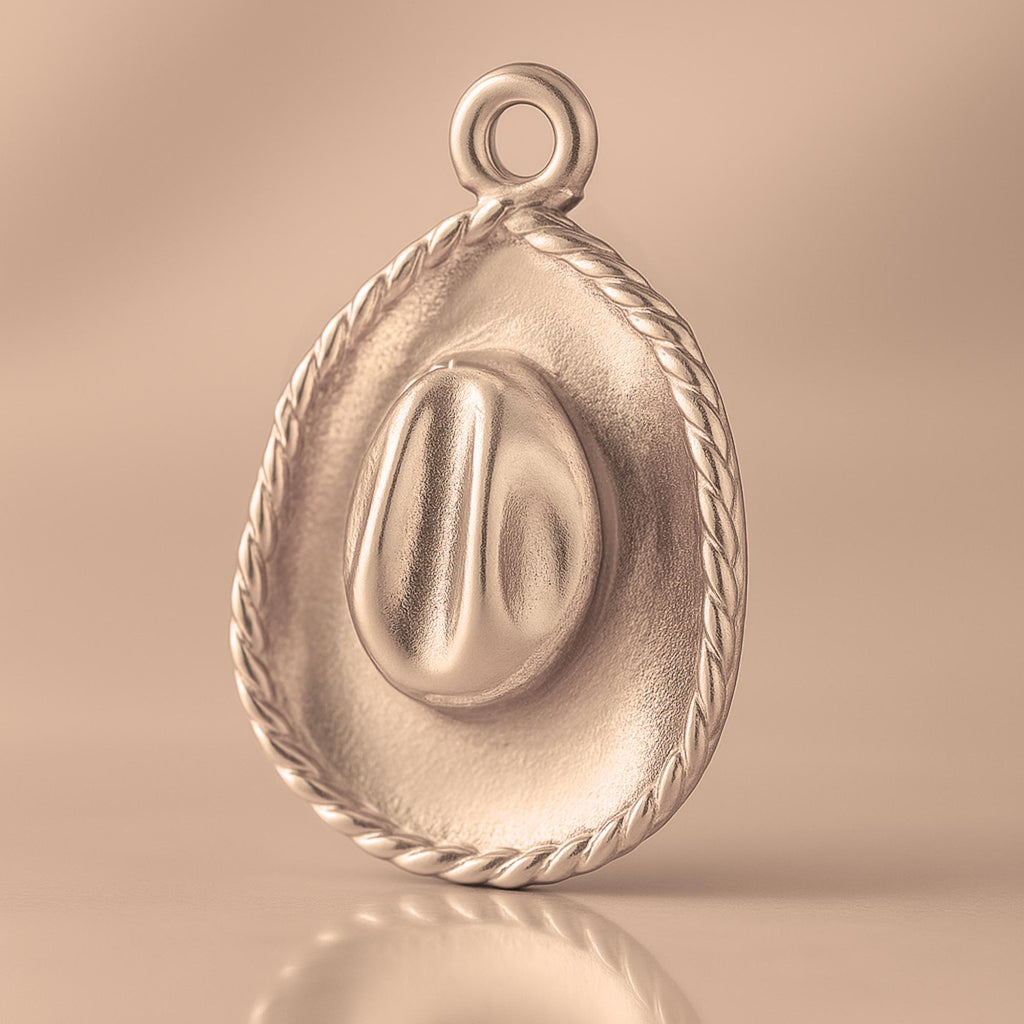 9ct Rose Gold - Western Cowboy Hat Charm