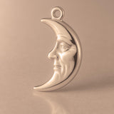 18ct Rose Gold - Sad Crescent Moon Charm