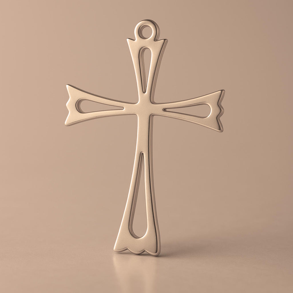 9ct Rose Gold - Openwork Crucifix Charm