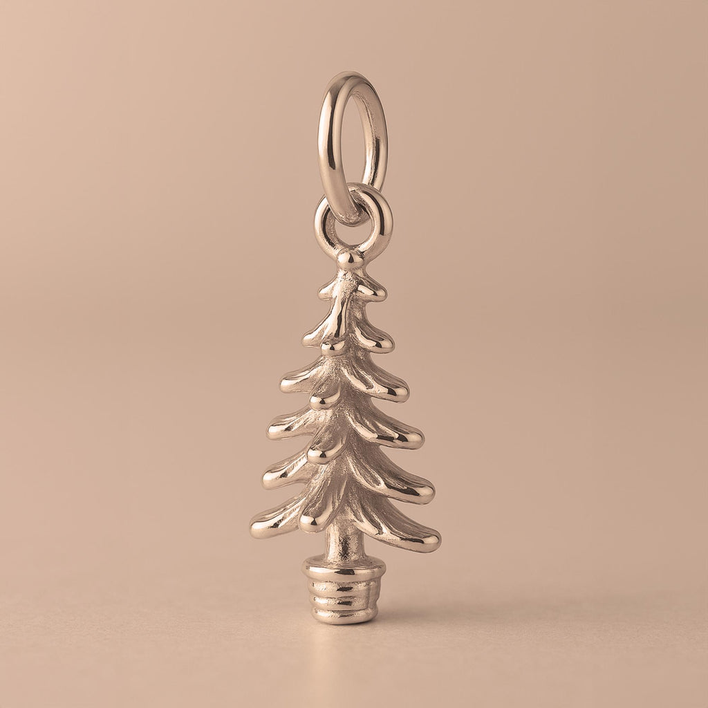 9ct Rose Gold - Potted Fir Christmas Tree Charm