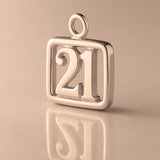 9ct Rose Gold - 21 Pendant Charm