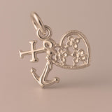 9ct Rose Gold - Rustic Faith, Hope & Love Charm