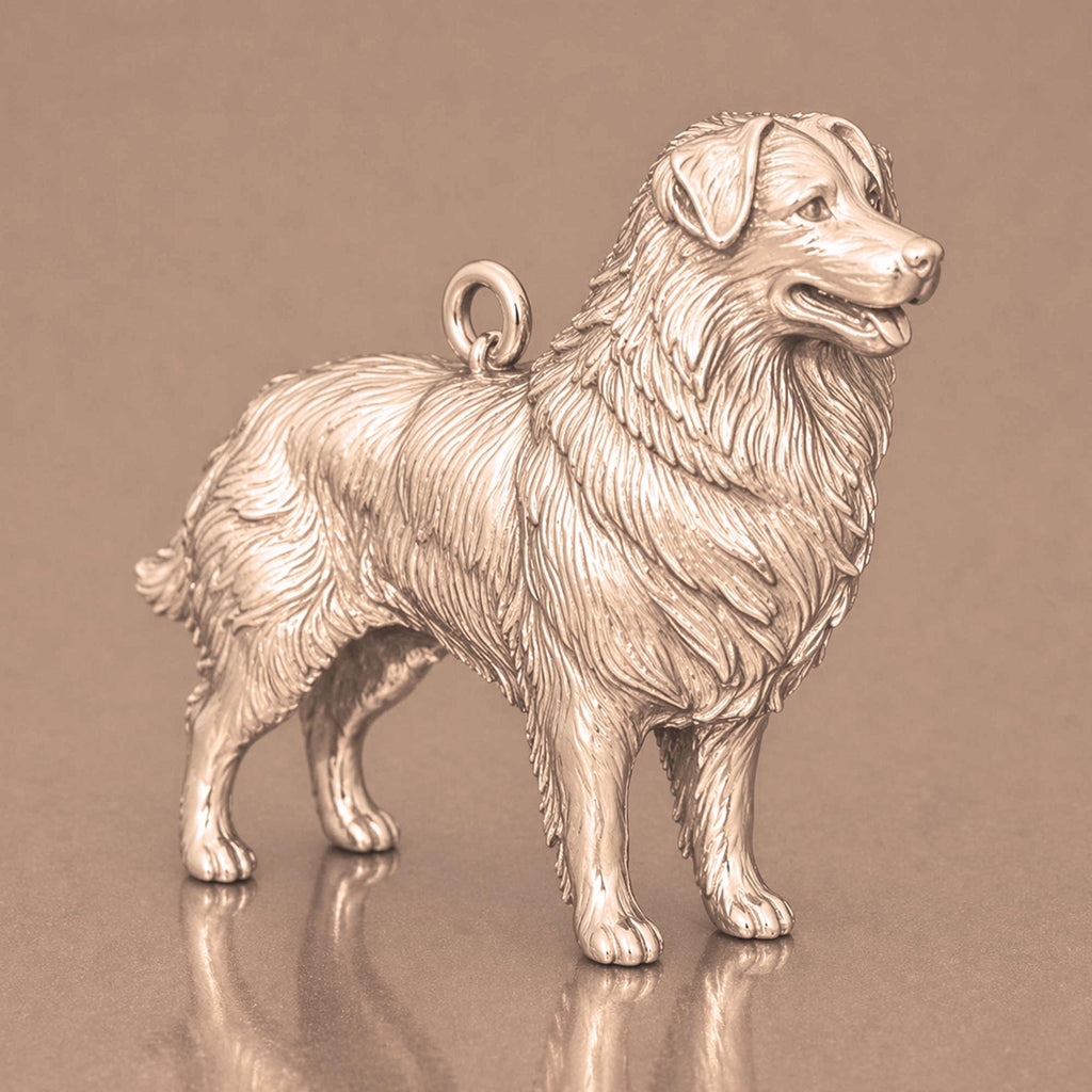 9ct Rose Gold - Australian Shepherd Dog Charm