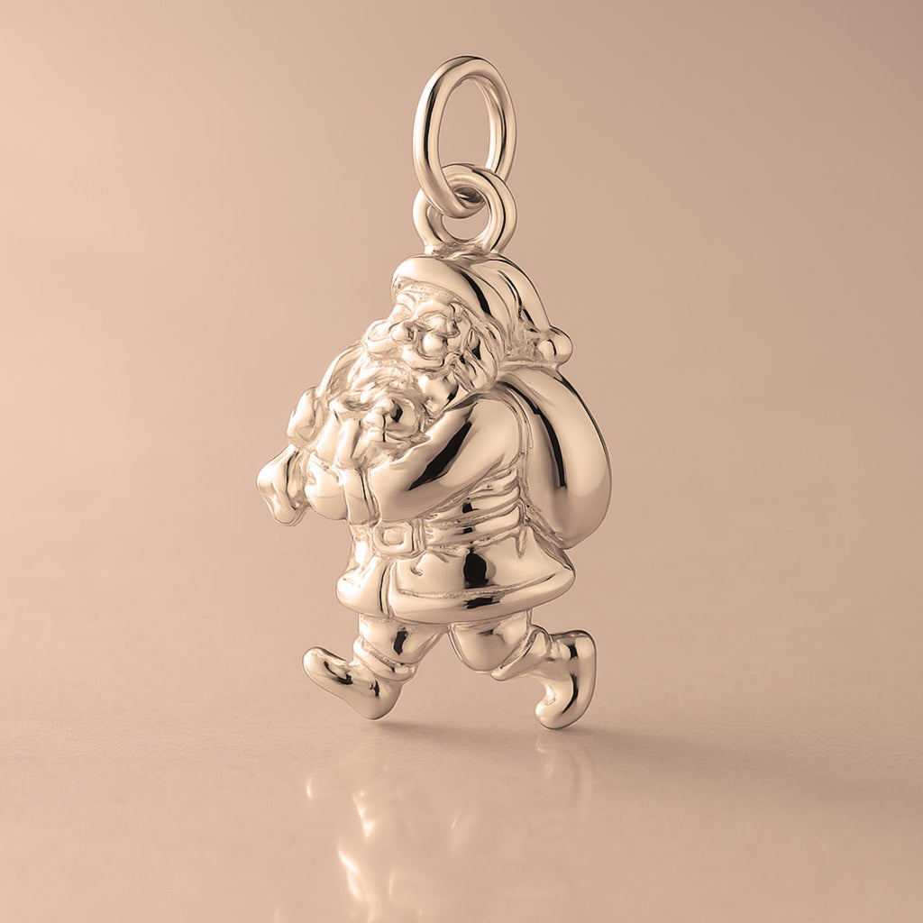 9ct Rose Gold - Walking Santa Claus Charm