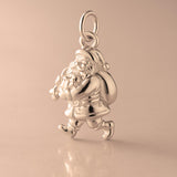 9ct Rose Gold - Walking Santa Claus Charm