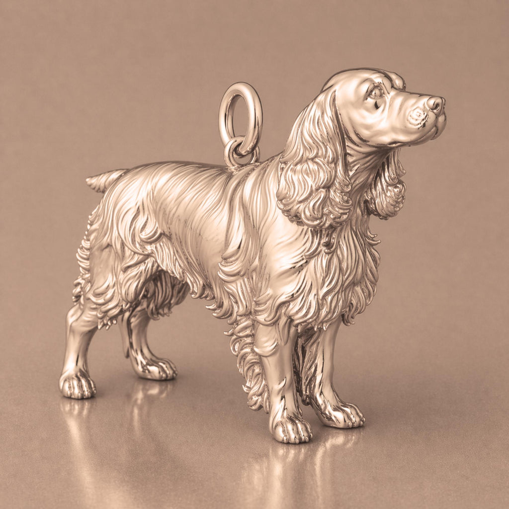 9ct Rose Gold - English Springer Spaniel Dog Charm