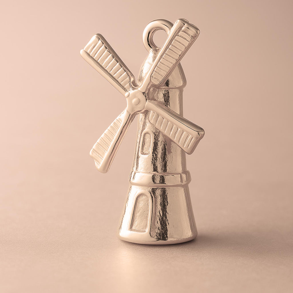 18ct Rose Gold - Dutch Windmill Charm