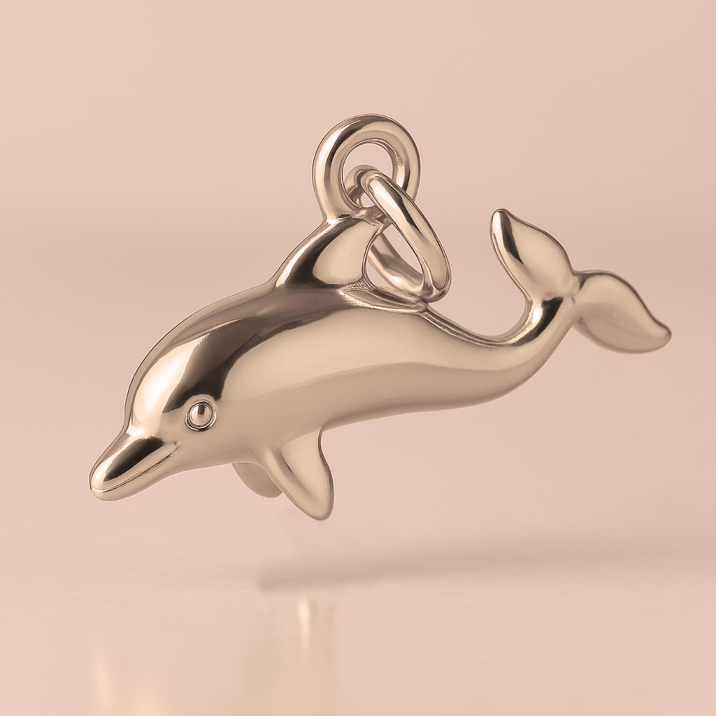9ct Rose Gold - Playful Dolphin  Charm