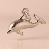 9ct Rose Gold - Playful Dolphin  Charm