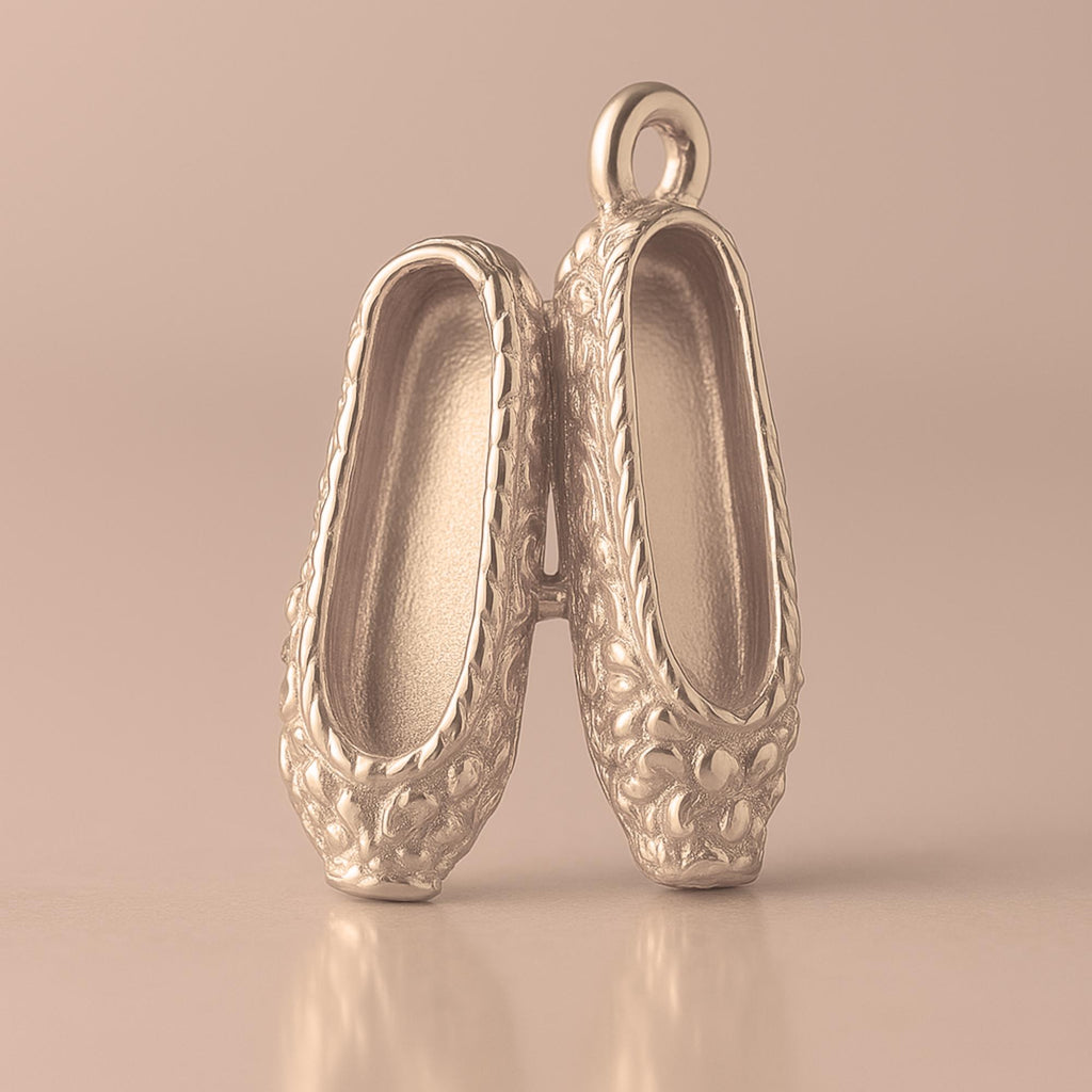 18ct Rose Gold - Ornate Ballet Flats Charm