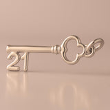 9ct Rose Gold - 21 Clover Castle Key Charm