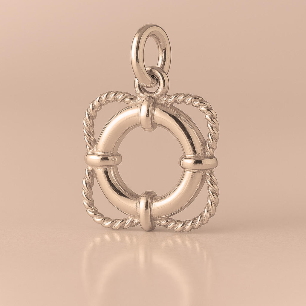 9ct Rose Gold - Classic Rope Lifebuoy Charm