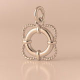 9ct Rose Gold - Classic Rope Lifebuoy Charm
