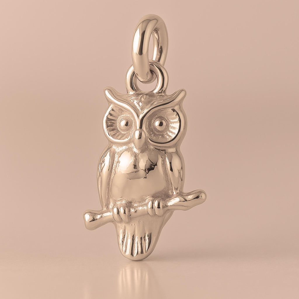 9ct Rose Gold - Great Horned Owl Charm