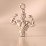 9ct Rose Gold - Bicep Flex Bodybuilder Charm