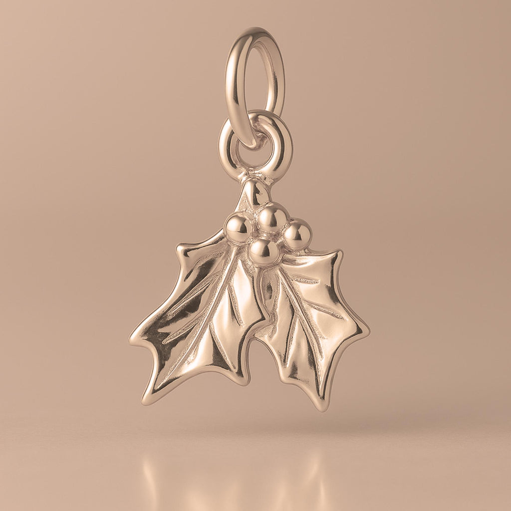 9ct Rose Gold - Christmas Mistletoe Charm