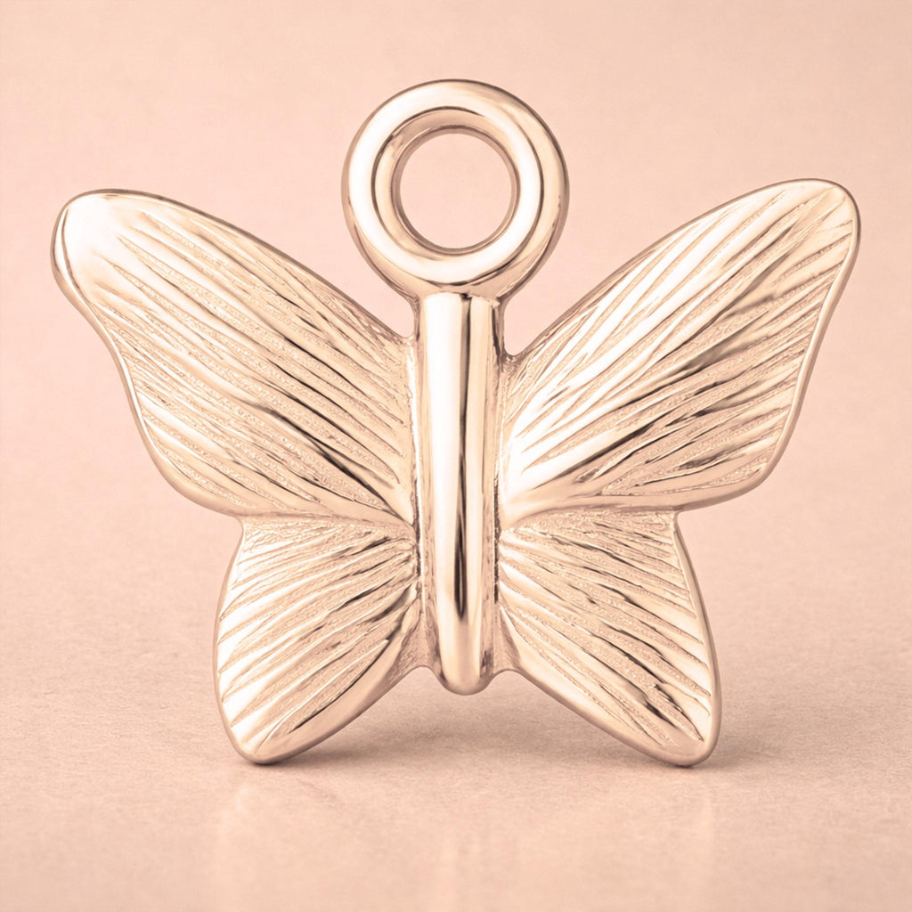 18ct Rose Gold - Dainty Butterfly Charm
