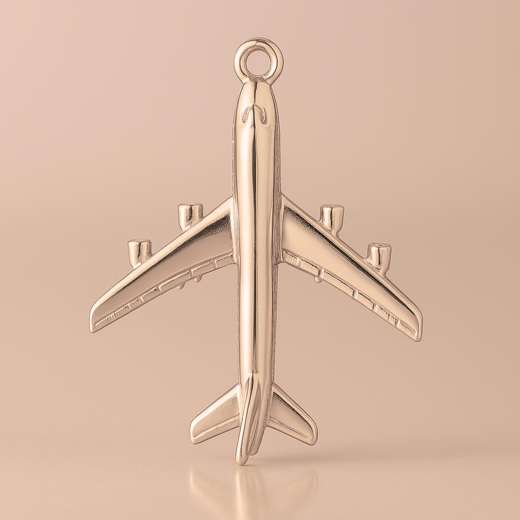 9ct Rose Gold - Passenger Plane Charm