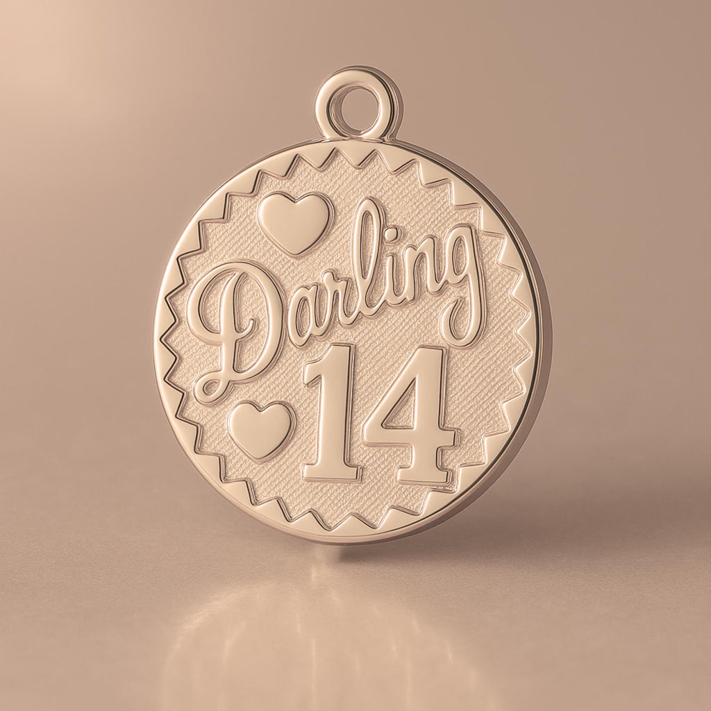 9ct Rose Gold - Darling 14 Amulet Charm