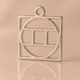 9ct Rose Gold - Gemini Zodiac Square Charm