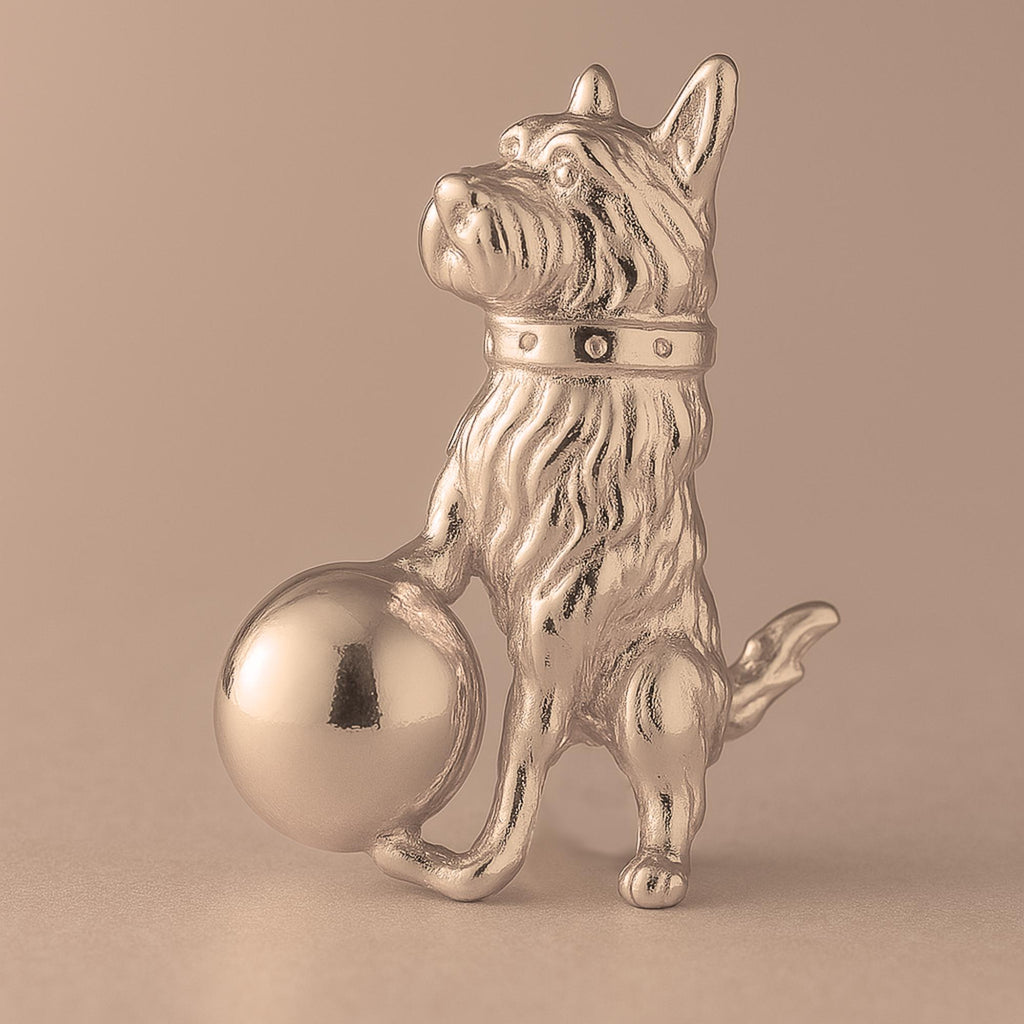 18ct Rose Gold - Playful Yorkshire Terrier Dog Charm