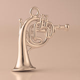 9ct Rose Gold - Single French Horn Charm