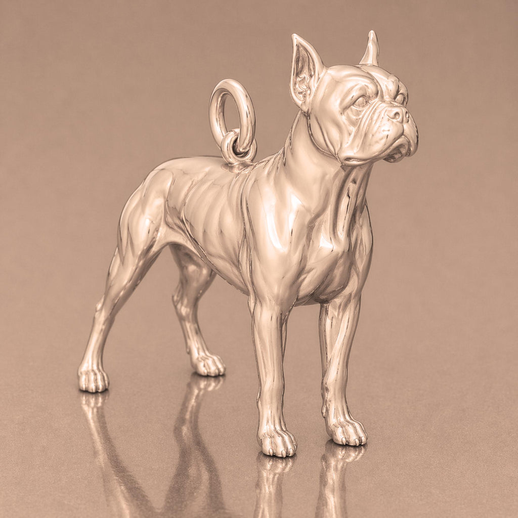 18ct Rose Gold - Boston Terrier Dog Charm