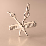 18ct Rose Gold - Scissors & Comb Charm