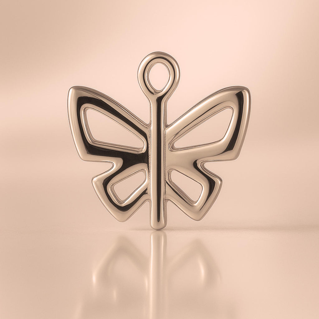 18ct Rose Gold - Petite Butterfly Charm