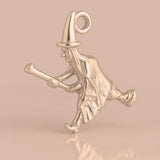 18ct Rose Gold - Flying Witch Charm
