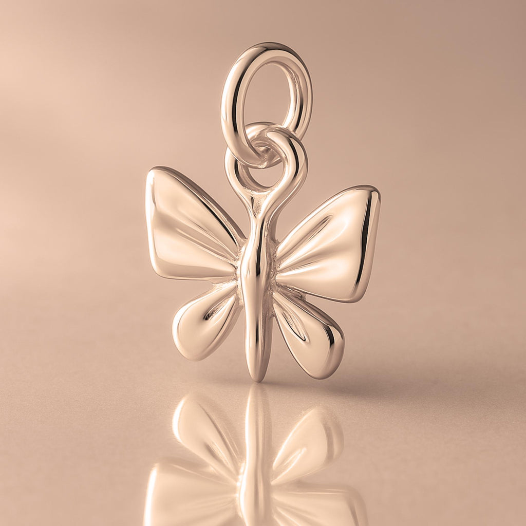 9ct Rose Gold - Modern Butterfly Charm