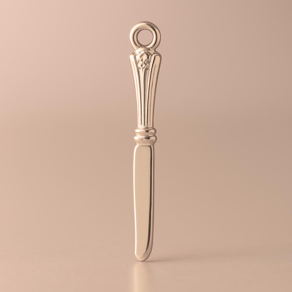 18ct Rose Gold - Ornate Butter Knife Charm