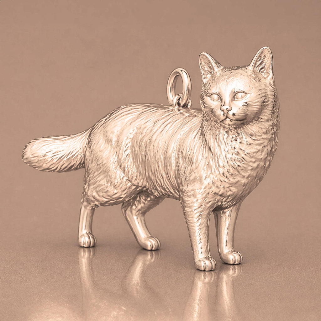 9ct Rose Gold - Turkish Van Cat Charm