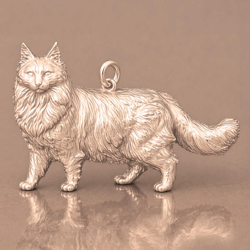 18ct Rose Gold - Norwegian Forest Cat Charm