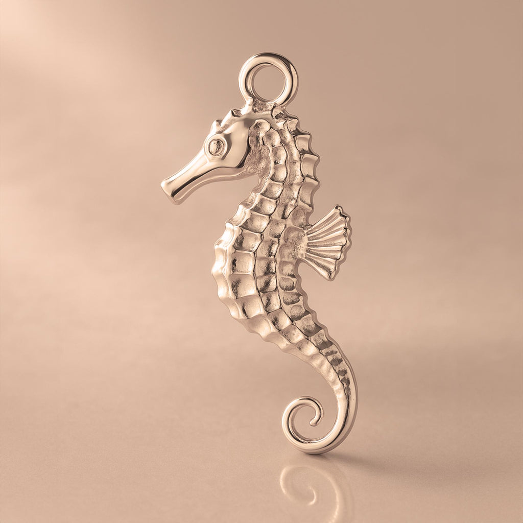 9ct Rose Gold - Scaled Seahorse Charm