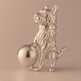 9ct Rose Gold - Playful Yorkshire Terrier Dog Charm