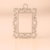 18ct Rose Gold - Heart Frame Charm