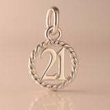 9ct Rose Gold - 21 Wreath Pendant Charm