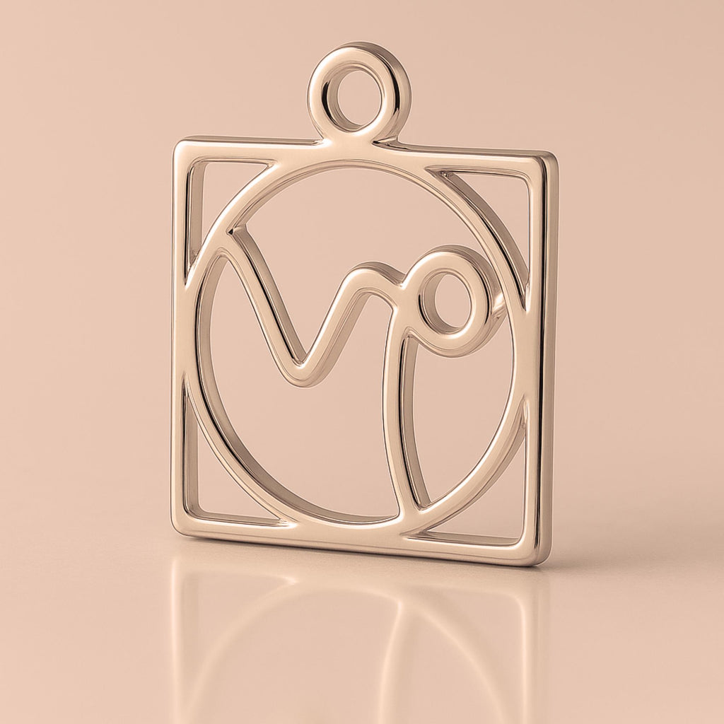 9ct Rose Gold - Capricorn Zodiac Square Charm