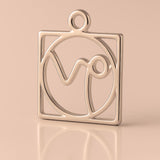 9ct Rose Gold - Capricorn Zodiac Square Charm