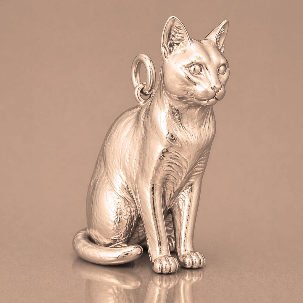 9ct Rose Gold - Korat Cat Charm