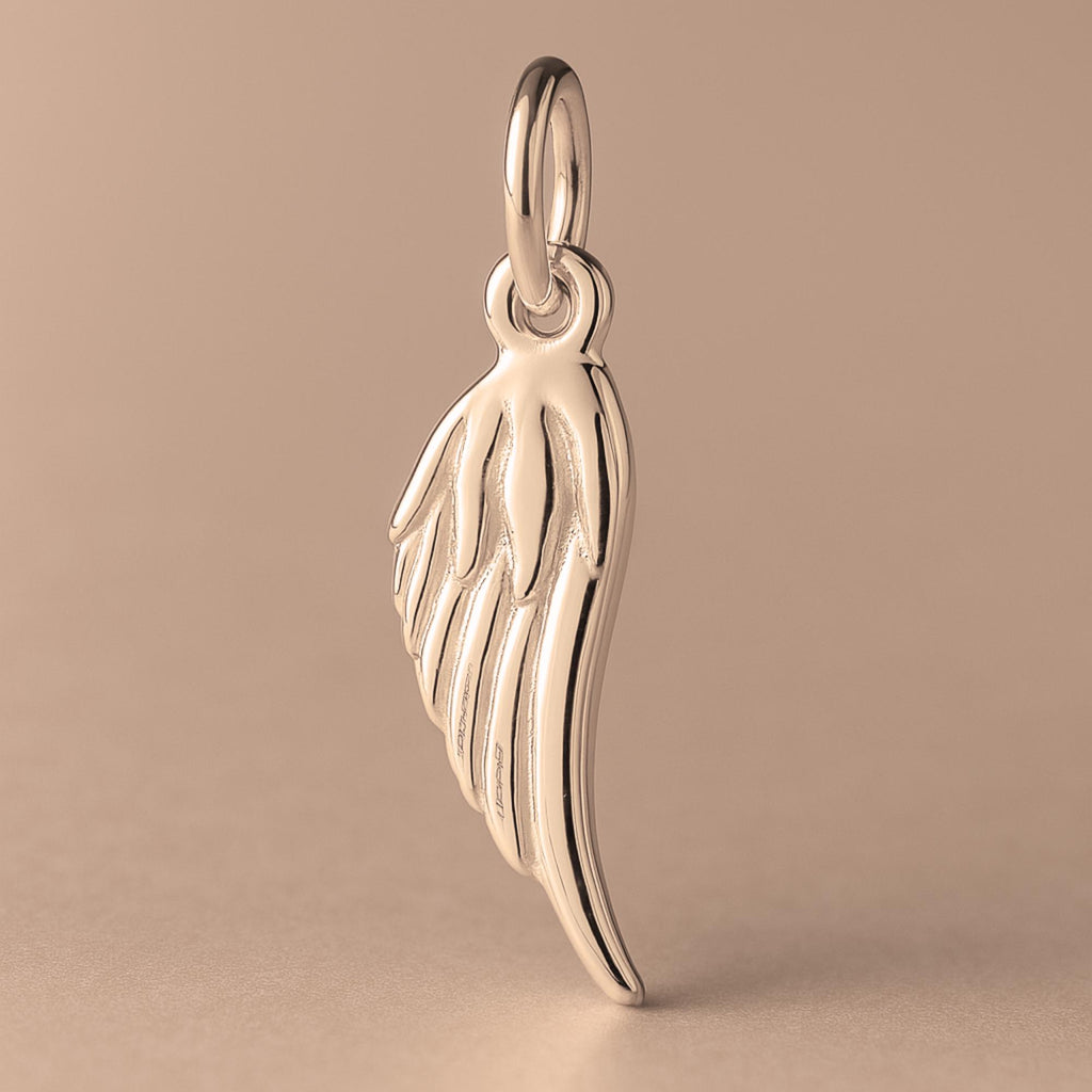 9ct Rose Gold - Feathered Wing Charm