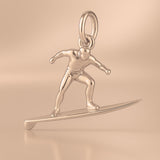 9ct Rose Gold Longboard Surfer Charm