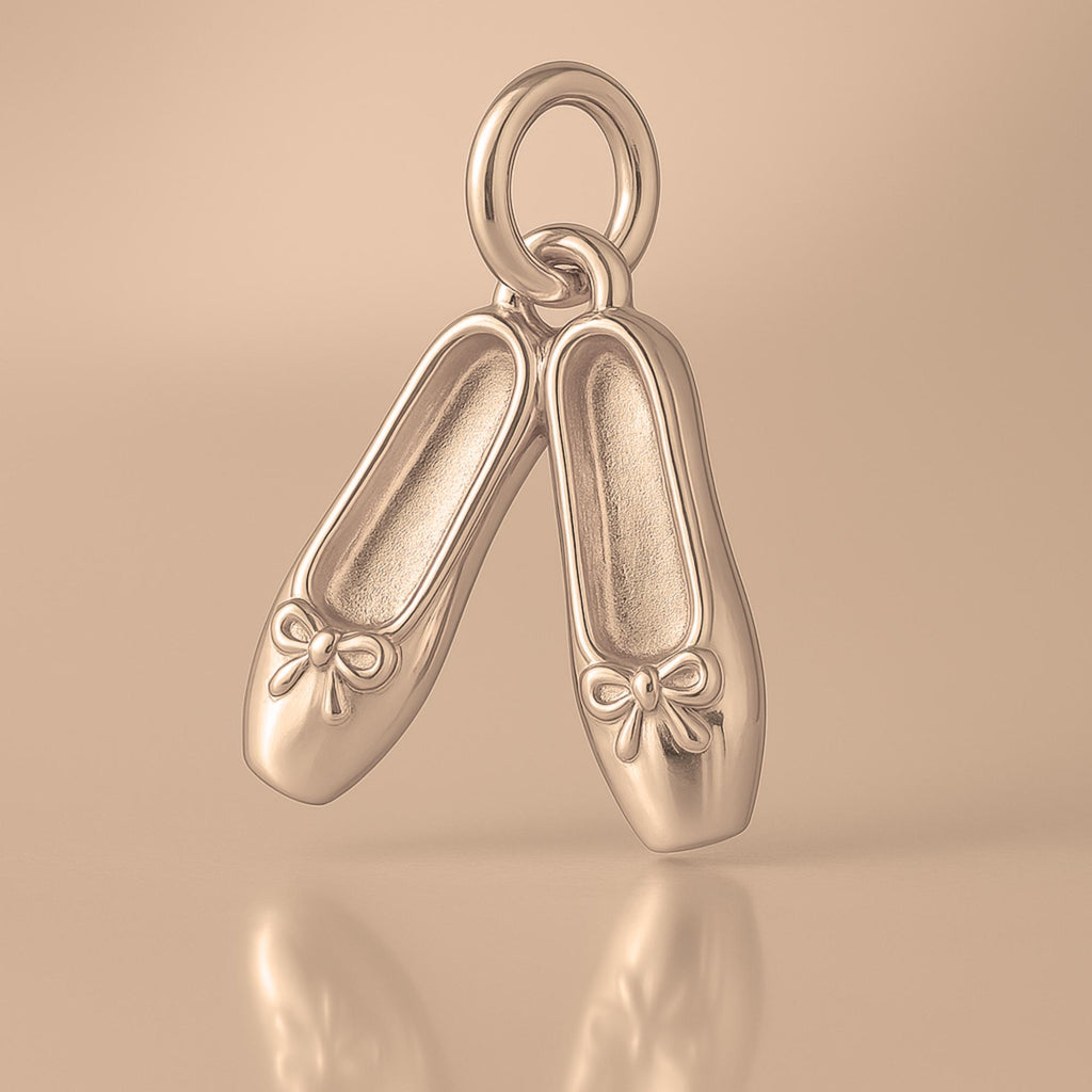 18ct Rose Gold - Ballet Shoes Charm