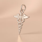 18ct Rose Gold - Medical Caduceus Charm
