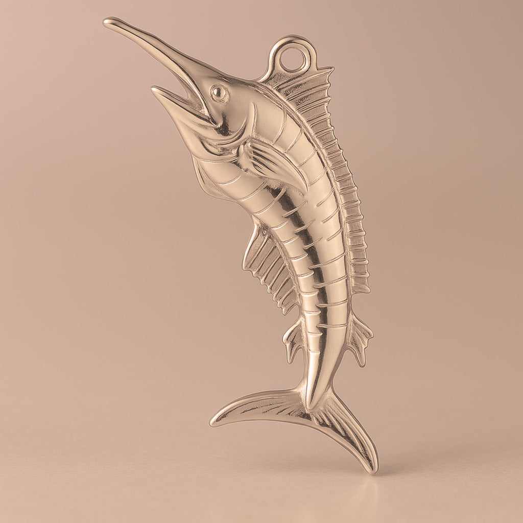 9ct Rose Gold - Jumping Swordfish Charm