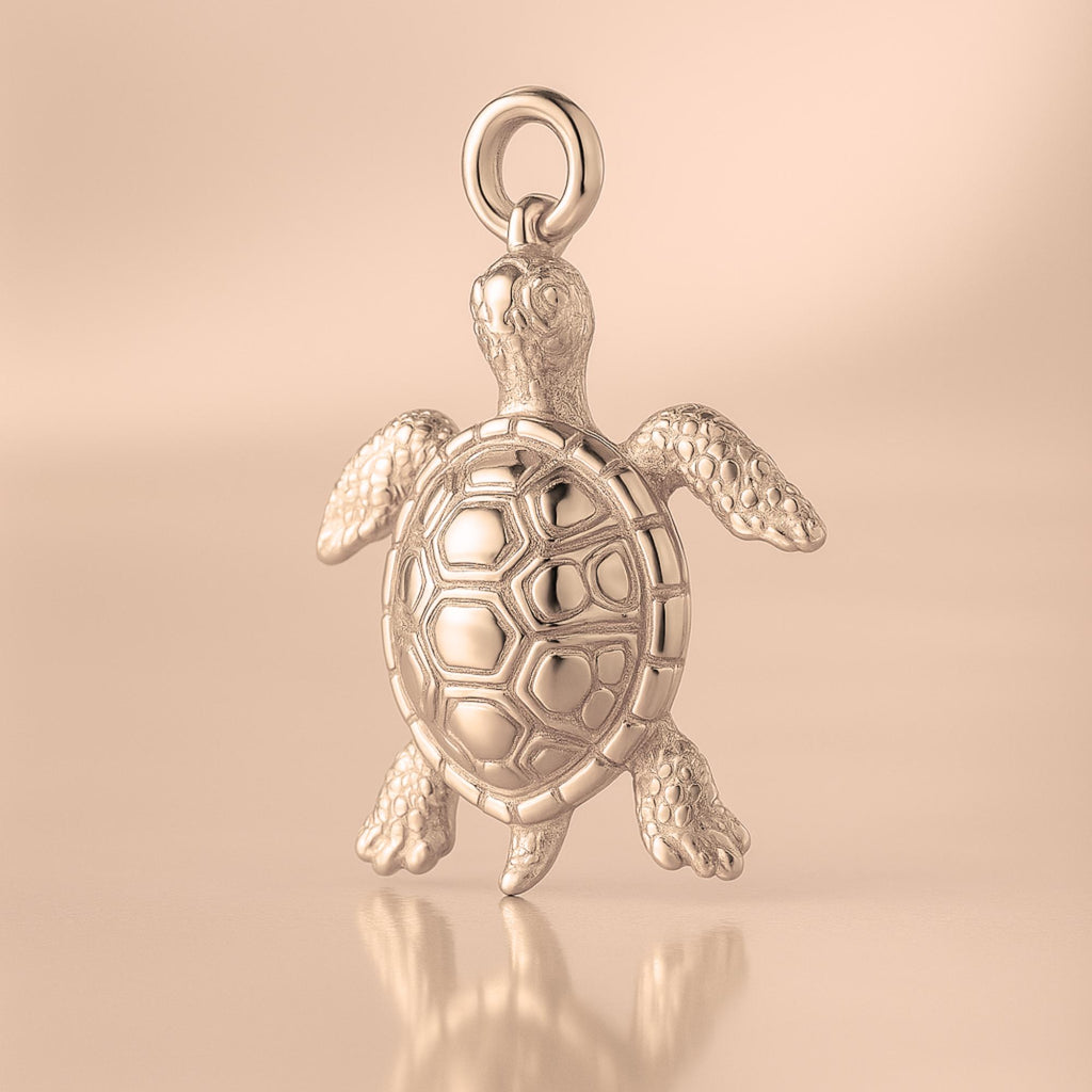 18ct Rose Gold - Tropical Sea Turtle Charm