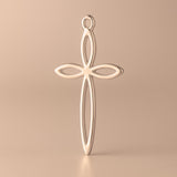 9ct Rose Gold - Marquise Petal Crucifix Charm