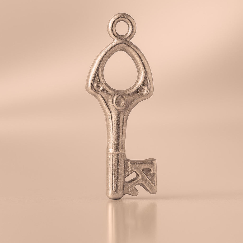18ct Rose Gold - Openwork 21 House Key Charm
